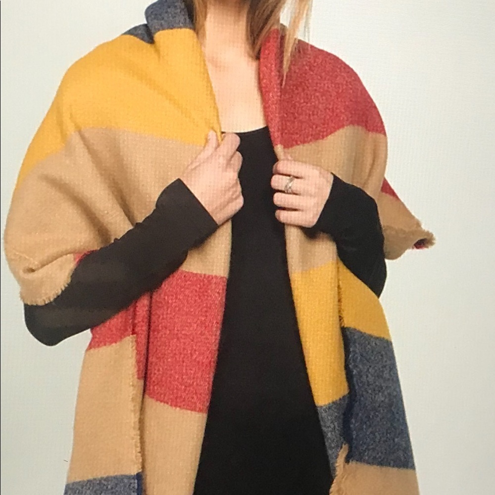 Color Block Oversized Scarf